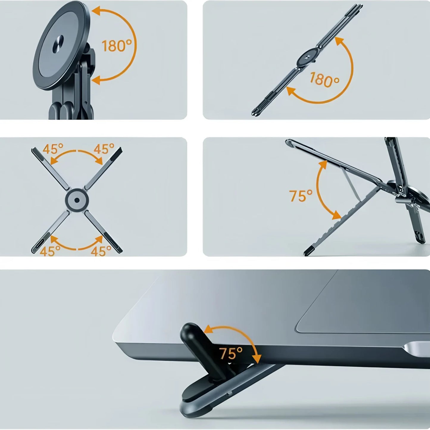 Portable Magnetic Phone Stand - 360 Degree Adjustable Mount for Desk & Travel
