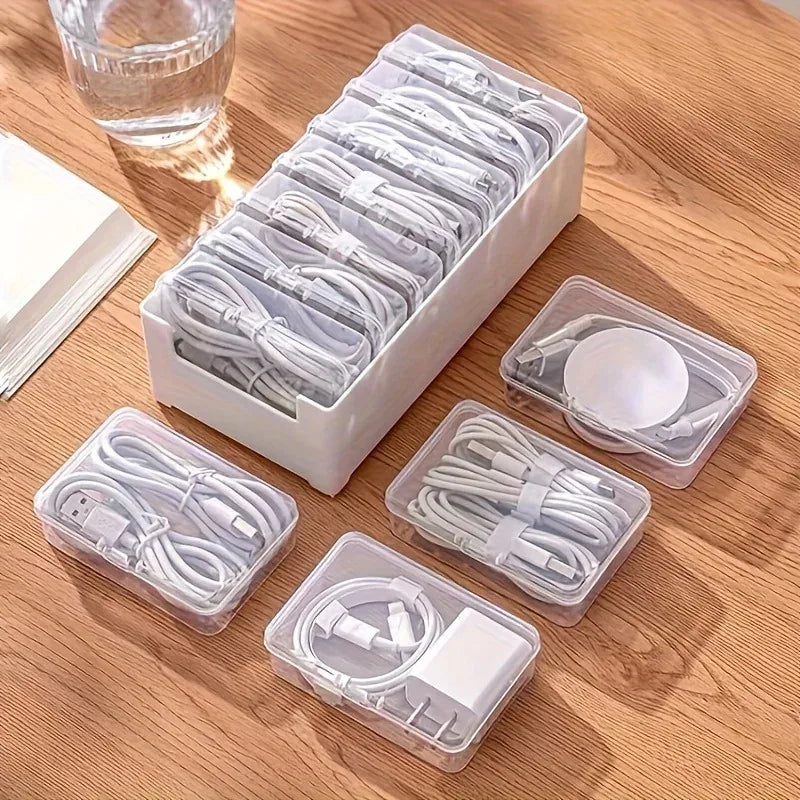 Desk Cable Storage Box - Cord & Accessory Organizer