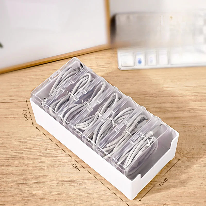 Desk Cable Storage Box - Cord & Accessory Organizer