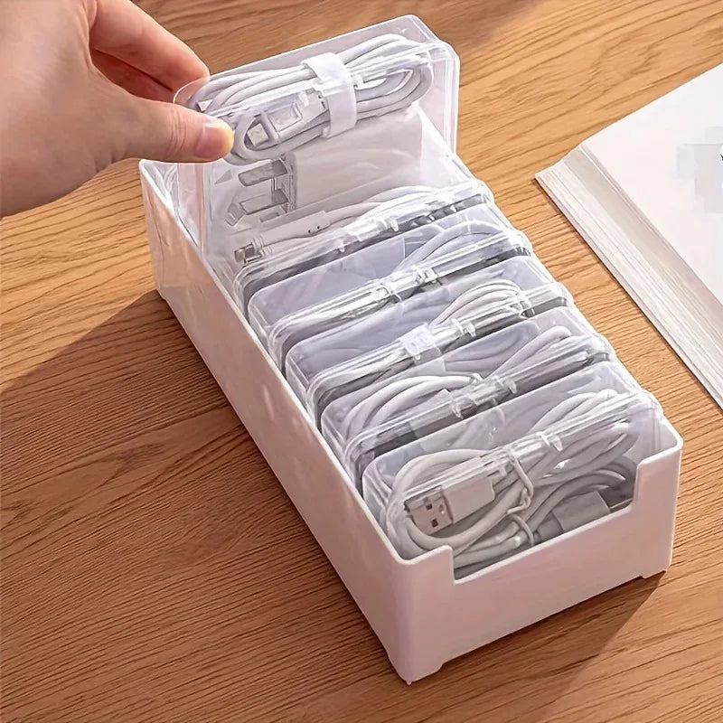 Desk Cable Storage Box - Cord & Accessory Organizer