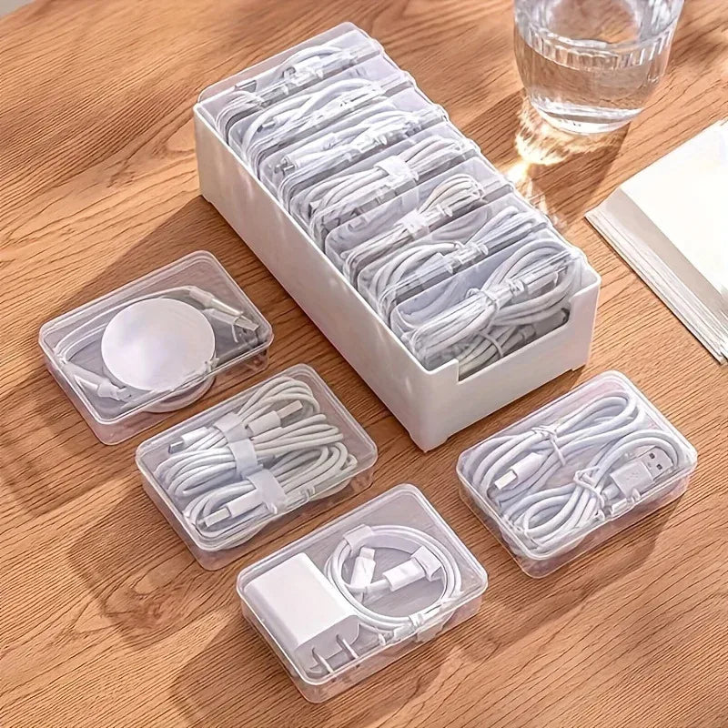 Desk Cable Storage Box - Cord & Accessory Organizer