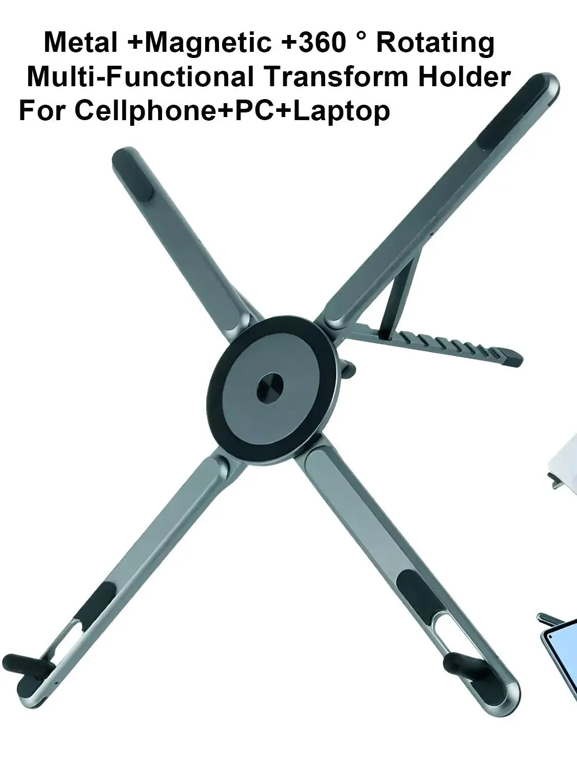 Portable Magnetic Phone Stand - 360 Degree Adjustable Mount for Desk & Travel